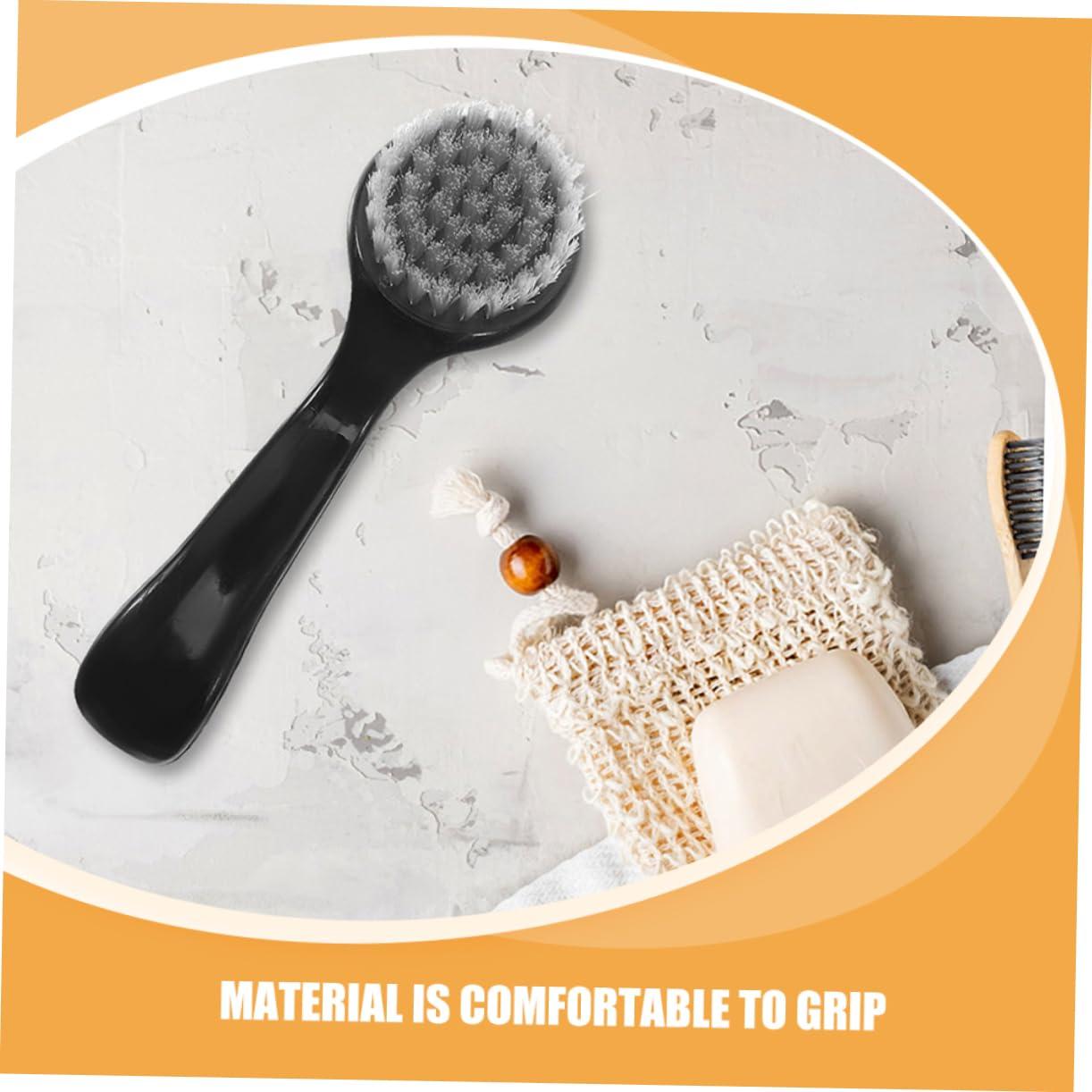 FOMIYES FOMIYES Facial Cleansing Brush Set 6pcs Manual Face Brush Face Wash Scrubber Exfoliating Tool for Travel Black Handle Round Head