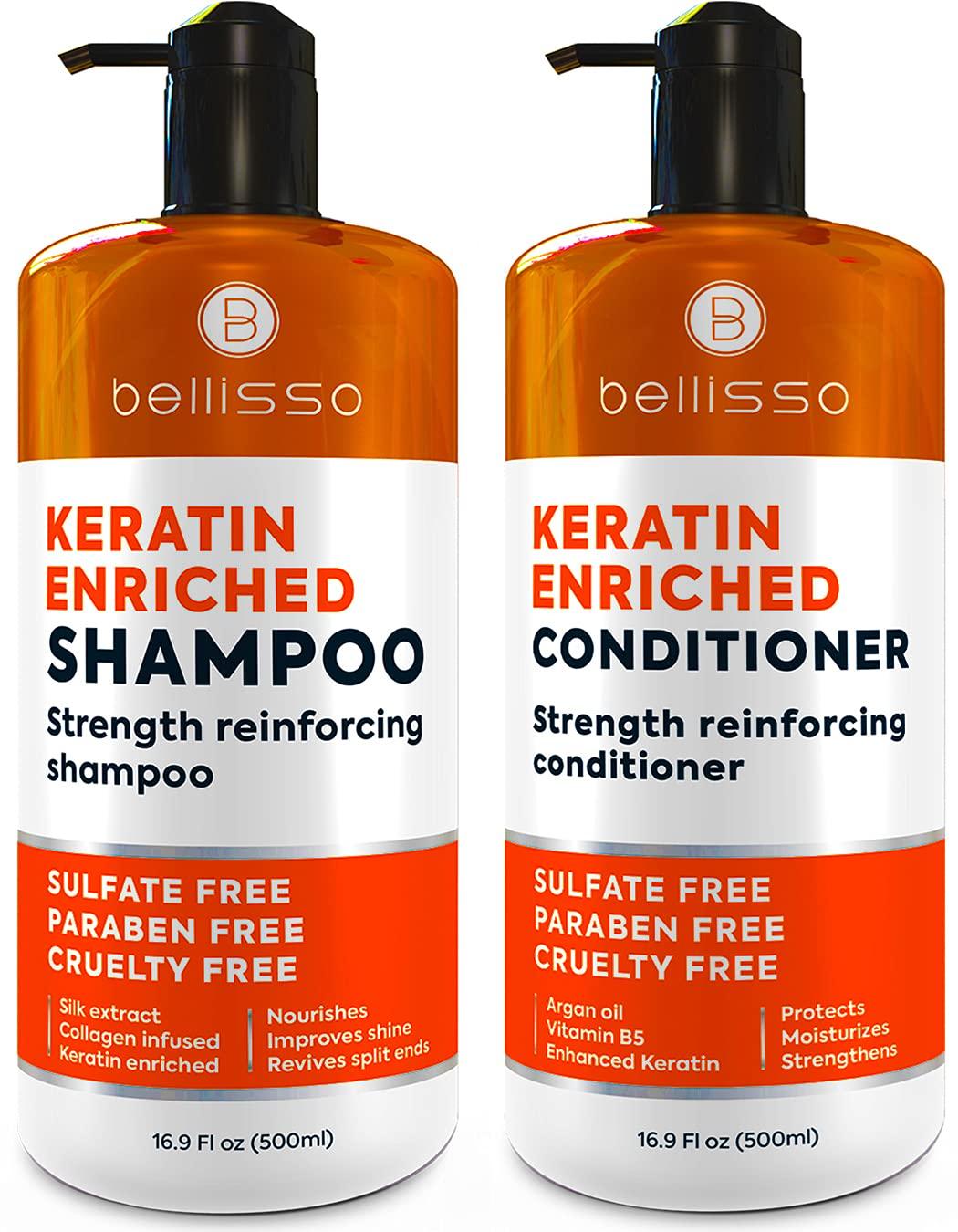 BELLISSO Keratin Shampoo and Conditioner Set and Keratin Shampoo
