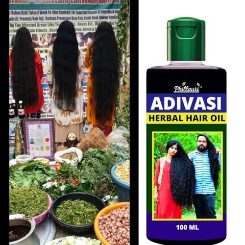 Phillauri Original Adivasi Herbal Hair Oil - 2 Pack for Hair Growth and Hair Fall Control, with 101 Rare Herbs, Unscented, 6.76 Fl Oz each, Unisex