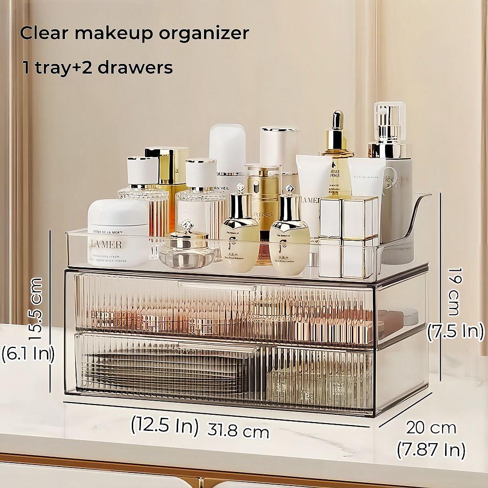 PLINJOY PLINJOY Makeup Organizer Countertop Large Cosmetic Display Cases Cosmetic Organizer Skin care Organizer