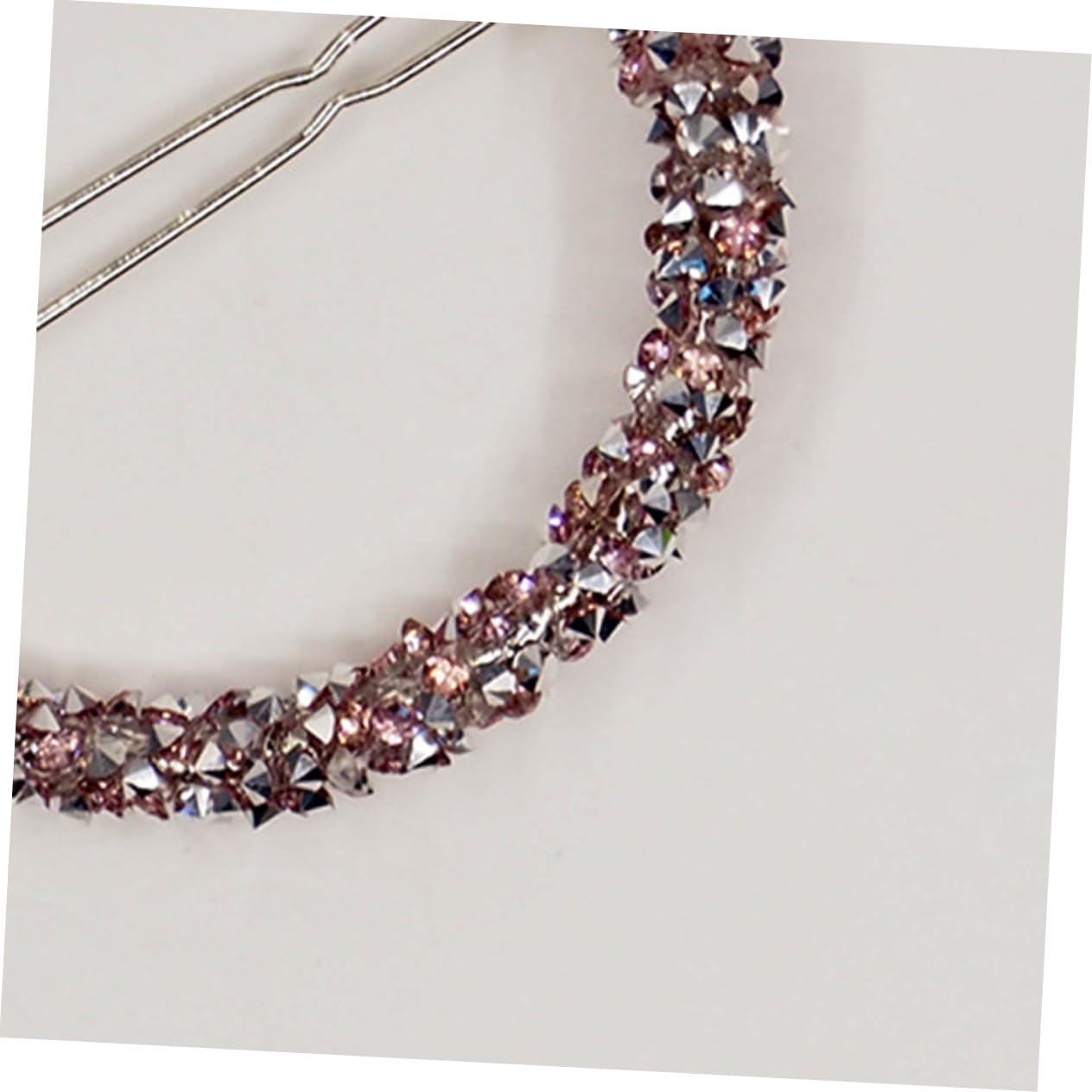 NOLITOY NOLITOY 6pcs Circle Hair Clip Rhinestone Hair Clips Hair Barrettes for Women Rhinestone Hair Jewelry Accessories Hair Accessories for Women Wedding Hair Pin Miss Girl Bang Clip