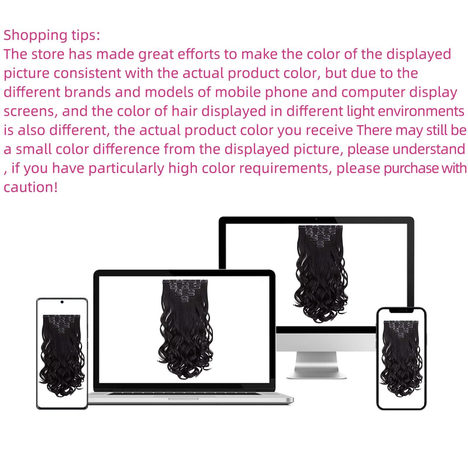 SYXLCYGG SYXLCYGG Black Hair Extension Synthetic Cheap Clip Hair Extensions 18\" Curly 5 Oz Hair Piece Women Fluffy&Not Tangled