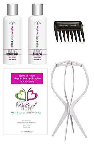 Jon Renau, Mara Ray Gisele - Synthetic Single Mono Wig By Jon Renau,Stand,Comb,Mara Ray Luxury 4oz Shamp & Cond, 19 Page Belle of Hope Wig Care Booklet-Bundle 6pc (14/26)