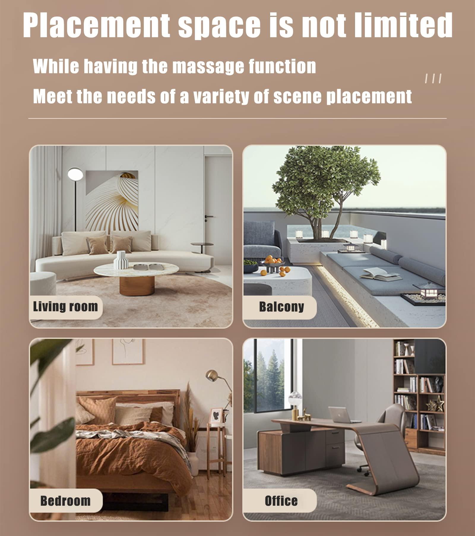 TBQATNTS Wood Rocker Recliner with Footrest and Massage,Multifunctional Rocking Massage Chair and Recliner,Shiatsu Massage Chair,with Vibration Massage and Heating Function for Body Relaxation,Brown,White,2