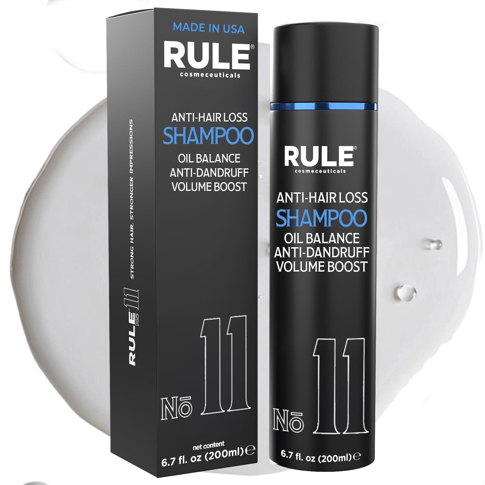 RULE COSMECEUTICALS RULE Anti Hair Loss Shampoo & Anti Dandruff Shampoo for Men and Women - Herbal DHT Blocking Shampoo & Dry Scalp Treatment for Thinning Hair, Hair Regrowth, Itchy Scalp and Hair Thickening, 6.7 fl oz