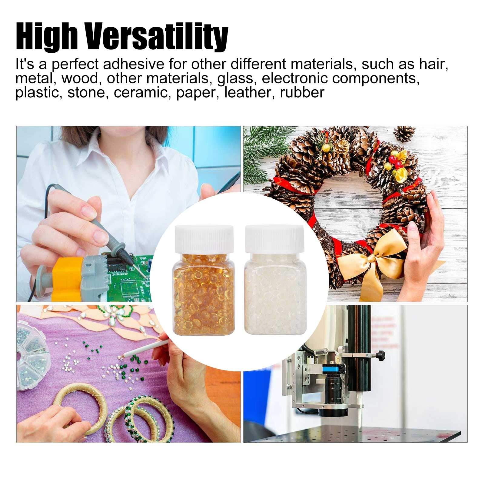 Joyzan Joyzan Hair Extension Granule, Fusions Keratin Pellets Bead Hairing Extensions Granules Hot Melt Grain Making Nail Design Wig Glue Tip Rebond Bead Flat Tool Accessory Total 100g 2 Bottle DIY Accessory