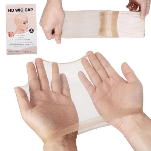 InsQueen InsQueen 12 Pieces HD Wig Caps for Women Thin and Transparent Wig Cap for Lace Front Wig Breathable High-Elastic Stretchy Stocking Nude Caps (12 Pieces/6 Pack)