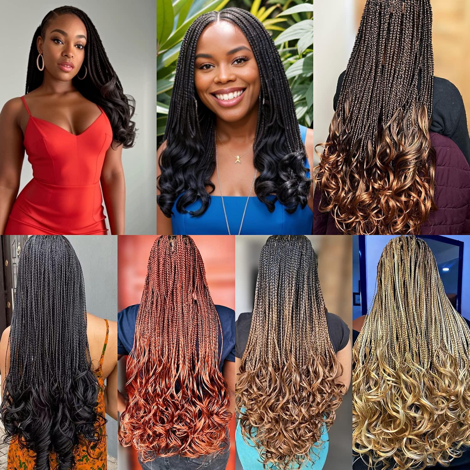 kaluli Crochet Braids 12 Inch Goddess Box Braids Crochet Hair Pre Looped French Curl Braiding Hair Short Curly Crochet Hair Extensions Braiding Hair Layered French Curl Braids with Curly Ends(1B/27)