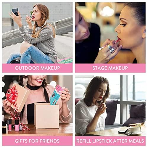 PICKX PICKX 20Pcs Cotton Swab Tattoo Lipstick, Tattoo Lipstick Cotton Swab Lip Tint, Waterproof and Long Lasting Liquid Non-Stick Portable Lip Gloss (Pink)