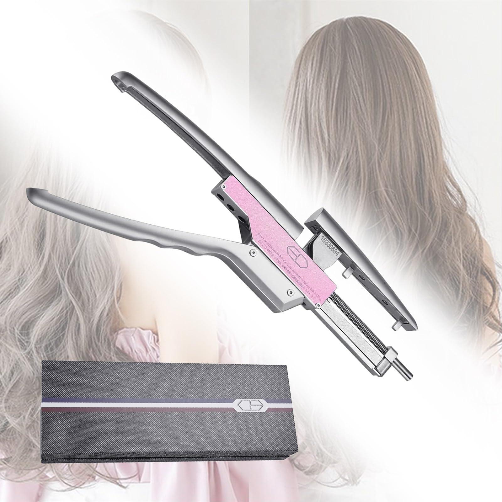 NYMFEA 6d Hair Extension Machine Kit/Hair Extension Gun Professional Equipment/5-Pin Invisible Seamless Hair Extension for Salon Human Hair