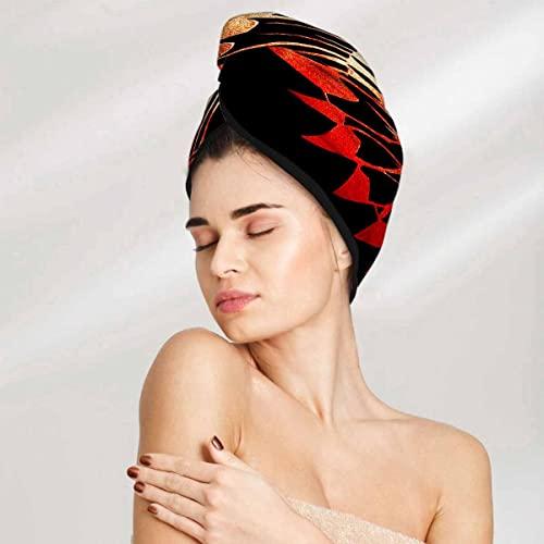 IBILIU IBILIU Indian Style Hair Towel Wrap,Hair Tuban with Button,Native American Style Tribal Fast Drying Hair Cap for Women Men