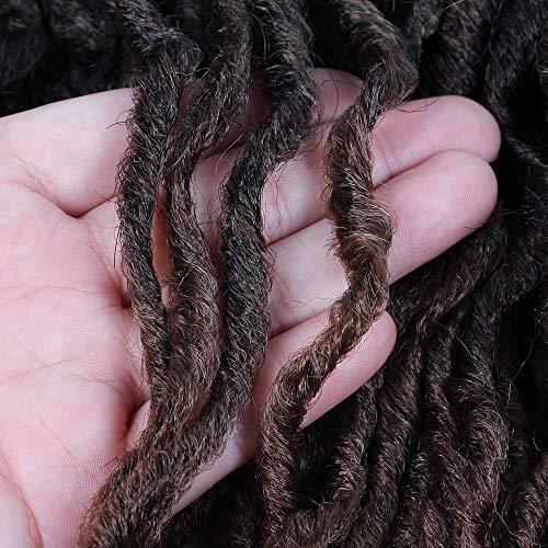 ZQIAN BEAUTY Faux Locs Crochet Hair 12 inch - 6packs/Lot Bo Faux Locs Crochet Hair Curly Dreadlocks Synthetic Faux Locs Braiding Hair Extensions ( 20 Roots/Pack ) #T1B/30