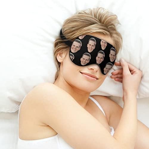 Pruoyi Custom Sleep Mask Personlized Eye Mask Design Your Own Picture Text Adjustable Soft Eye Masks Eyeshade Blindfold for Women Men Airplane Travel Sleeping (Style1)