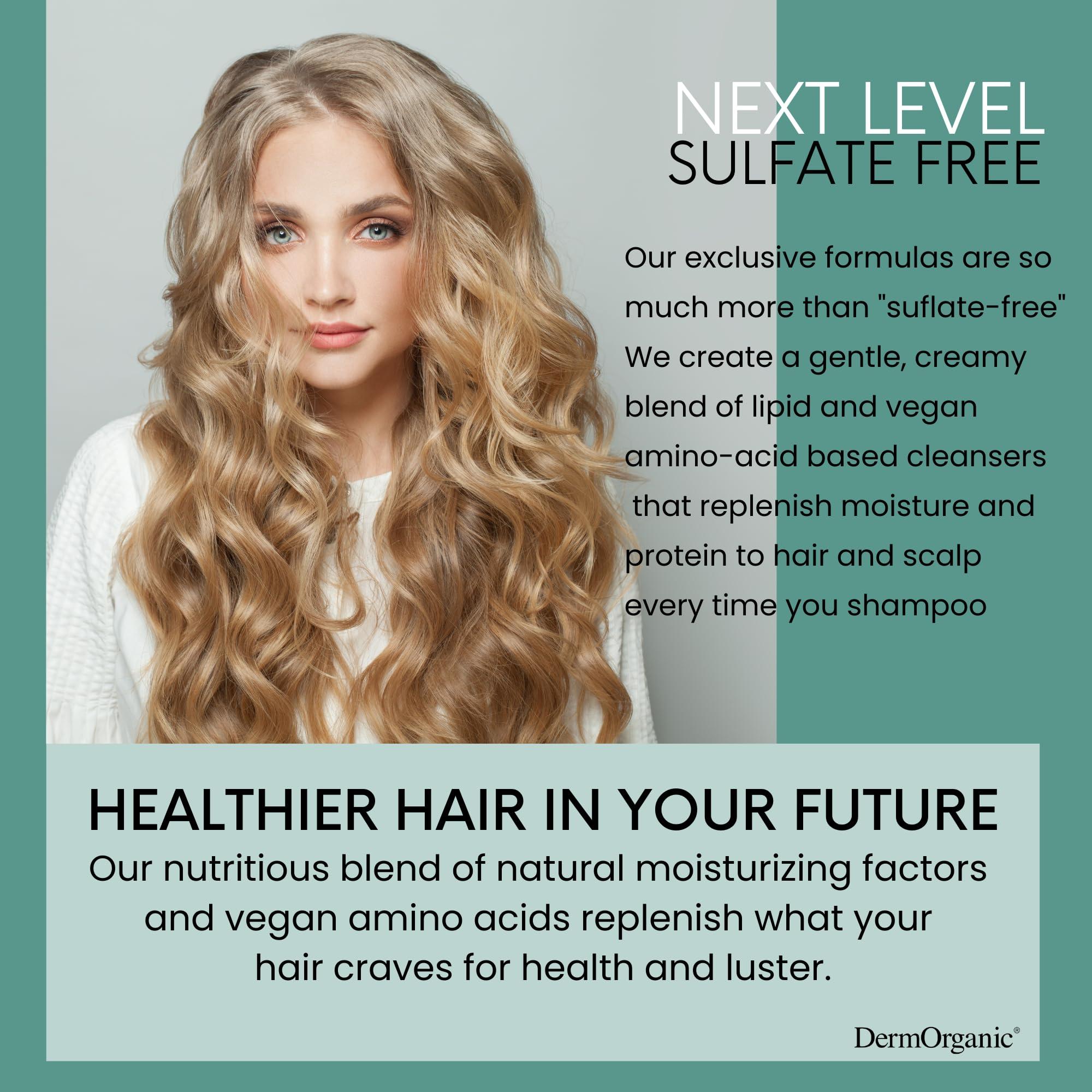 DermOrganic DermOrganic Organic Cucumber Curl Care Shampoo plus Conditioner Sulfate-Free, Color Safe, Hydrating, 17 oz