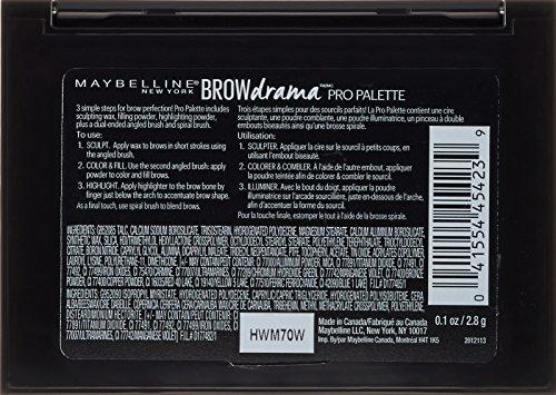 Maybelline New York Maybelline New York Brow Drama Pro Eyebrow Palette, Deep Brown, 0.1 oz.