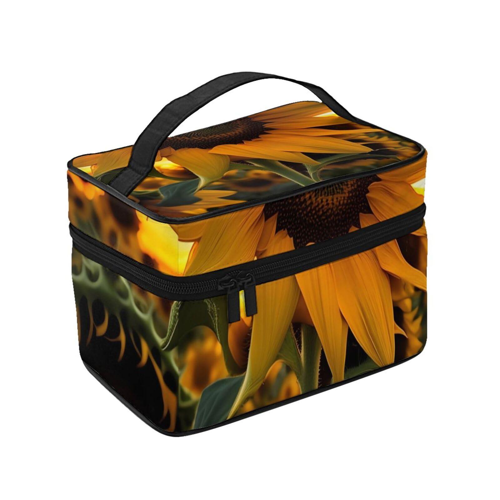 LaMaMe LaMaMe Farm Sunflower Travel Cosmetic Bag Travel Toiletry Bag Cosmetic Bag For Men And Women, Suitable For Cosmetic Toiletries
