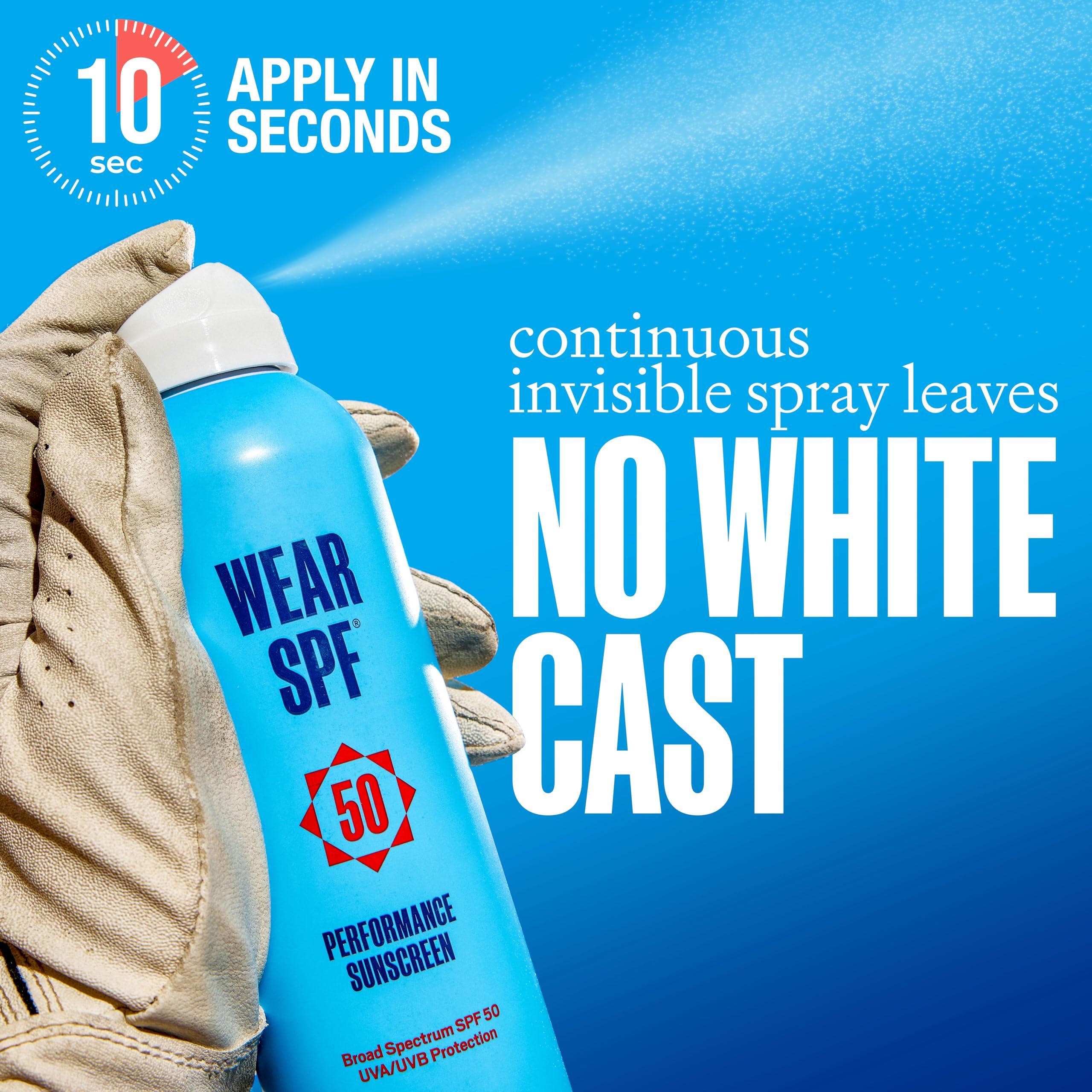 WearSPF Performance Sport Sunscreen Spray  Water & Sweat-Resistant SPF 50 for Athletes