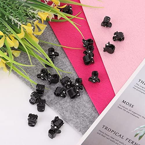 plplaaobo mini hair clipsHair Claw Clips, 100PCS Black Hair Clips, Mini Plastic Small Claws Hair Clip Non Slip Clamps Stylish Jaw Clips Hair Clamps Hair Accessories for Girls and Women