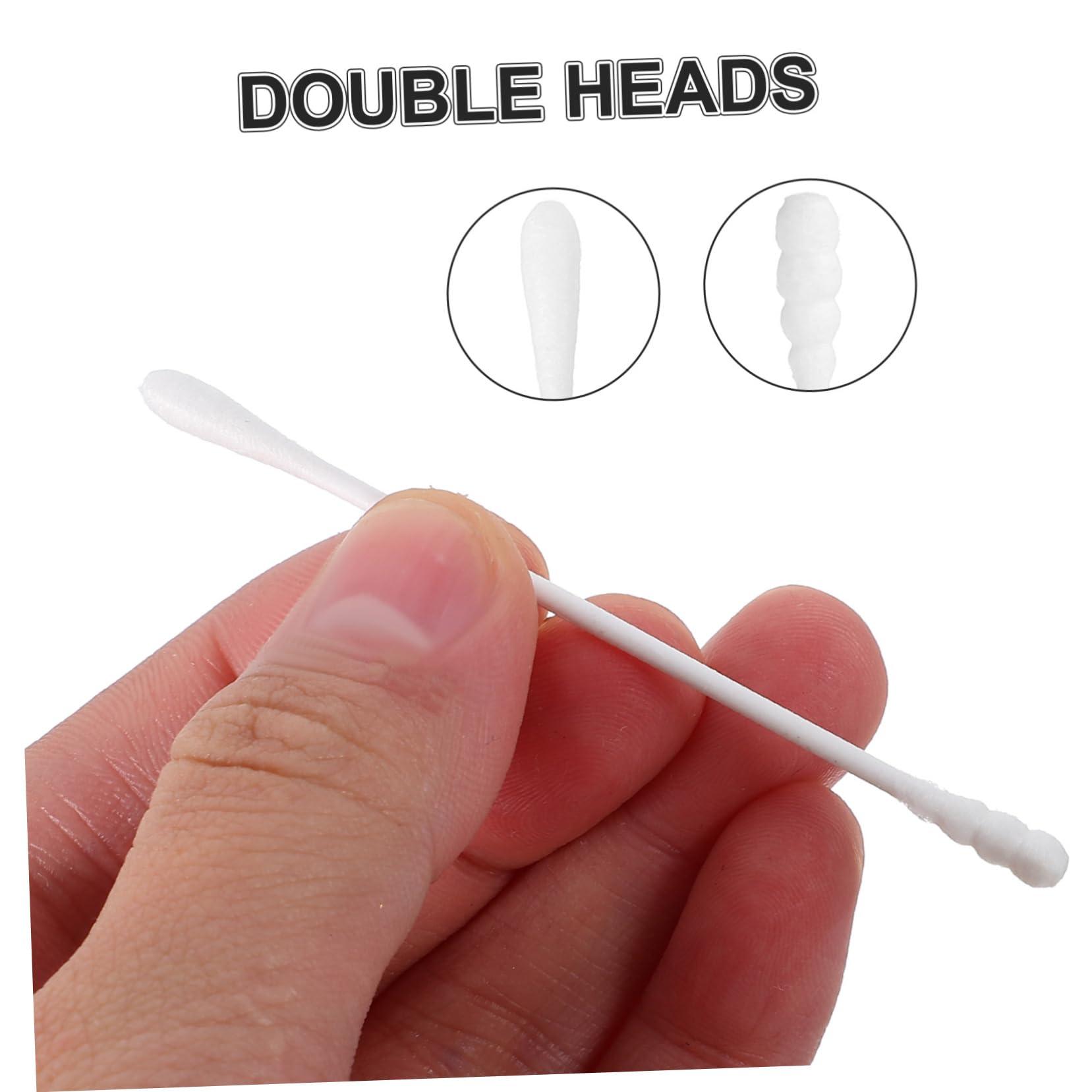 Beatifufu Beatifufu 600 Pcs Care Buds Swabs Organic Cotton Balls Earbuds Cotton Swabs for Amaz on Organic Cotton Pads Ear Swabs Buds Swabs with 2 Different Heads Amezon White