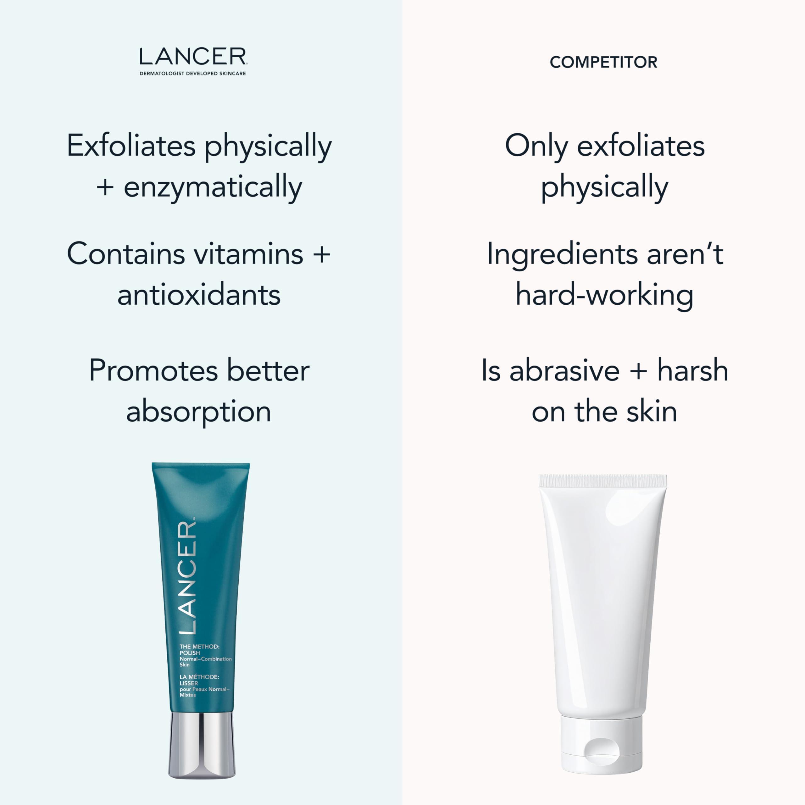 LANCER Lancer Skincare The Method: Polish Facial Exfoliator, Daily Exfoliating Face Wash with Natural Minerals, Normal Combination Skin, 4.2 Fluid Ounces