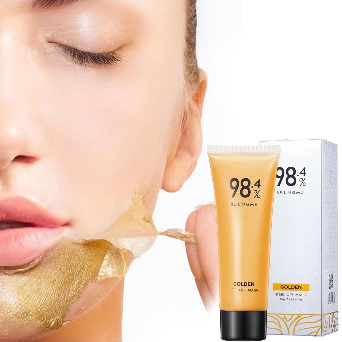 TIMLIFE TIMLIFE Gold Peel Off Mask, 24k Gold Face Mask, 24K Gold Peel Off Mask, Anti-Aging Gold Face Mask for Moisturizing Removes Blackheads