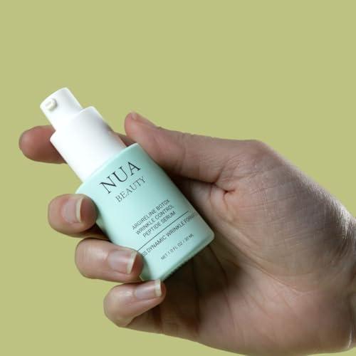 NUA BEAUTY Argireline Peptide Serum with Matrixyl 3000 Botox Alternative for Anti-Aging, Fine Lines, and Wrinkle Reduction Hydrating, Vegan Formula 1 Fl Oz (30ml)