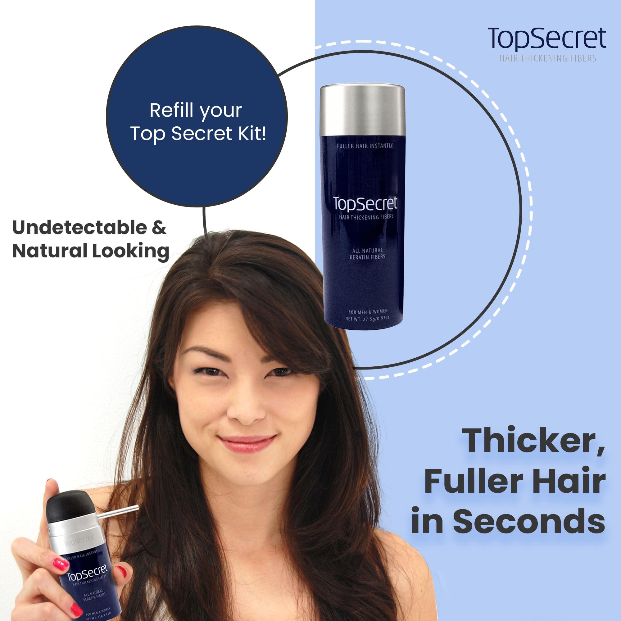 Top Secret Top Secret Hair Thickening Building Fibers Refills - Undetectable & Natural Hair Filler - for Men & Women - Instantly Fill In Fine Thinning Hair - Weather & Sweat Resistant (Light Blonde, Travel)