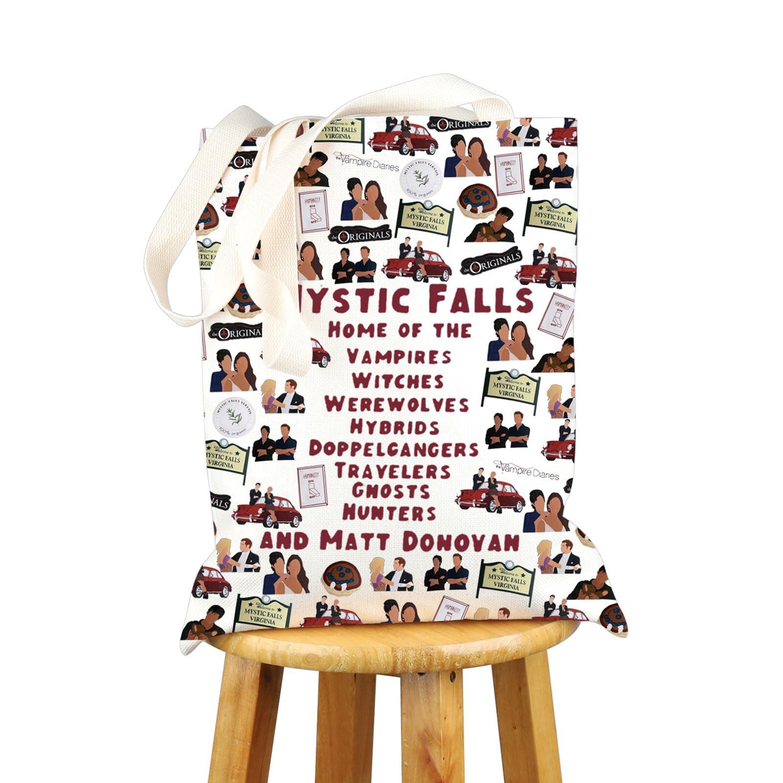 VAMSII VAMSII Vampire Lover Gifts Sa Brothers Tote Bag TV Series Inspired Gift Vampire Themed Gift (MATT DONOYAN tote)