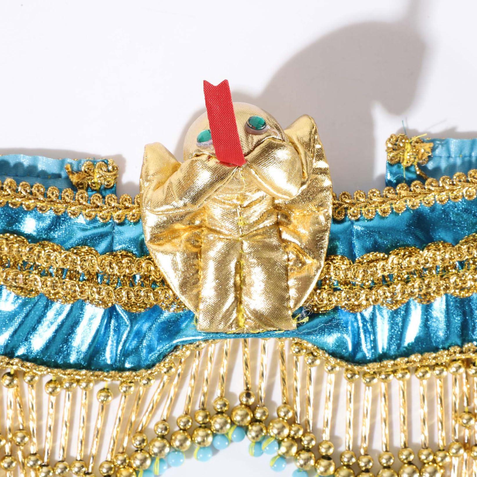 Zaldita Zaldita Women\'s Egyptian Costume Accessory Headband Snake Beaded Headpiece for Women Girls Gold B One Size