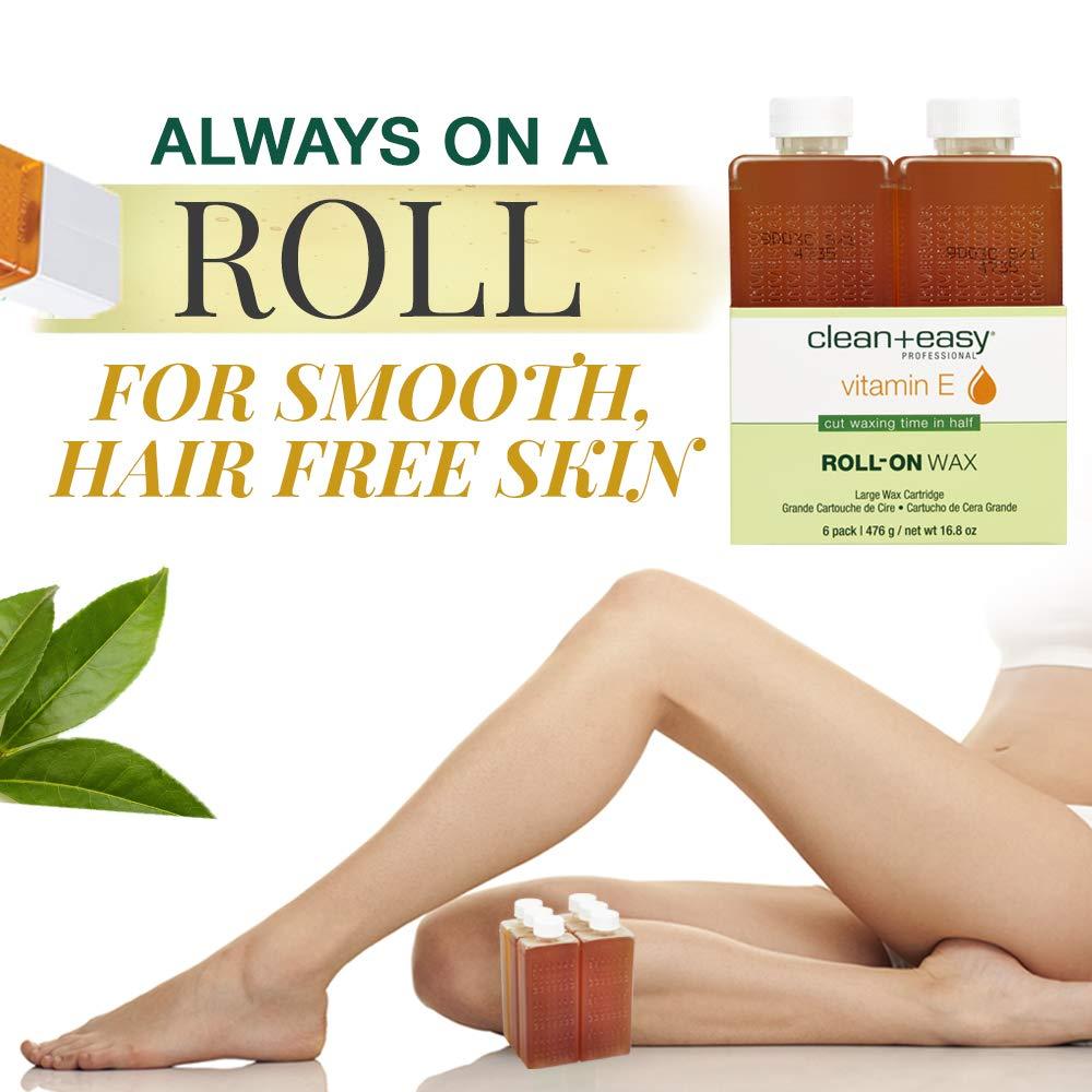 Clean + Easy Clean & Easy Vit E Roll-On Wax 6-pack Large Vitamin E, Net Wt. 16.8 oz