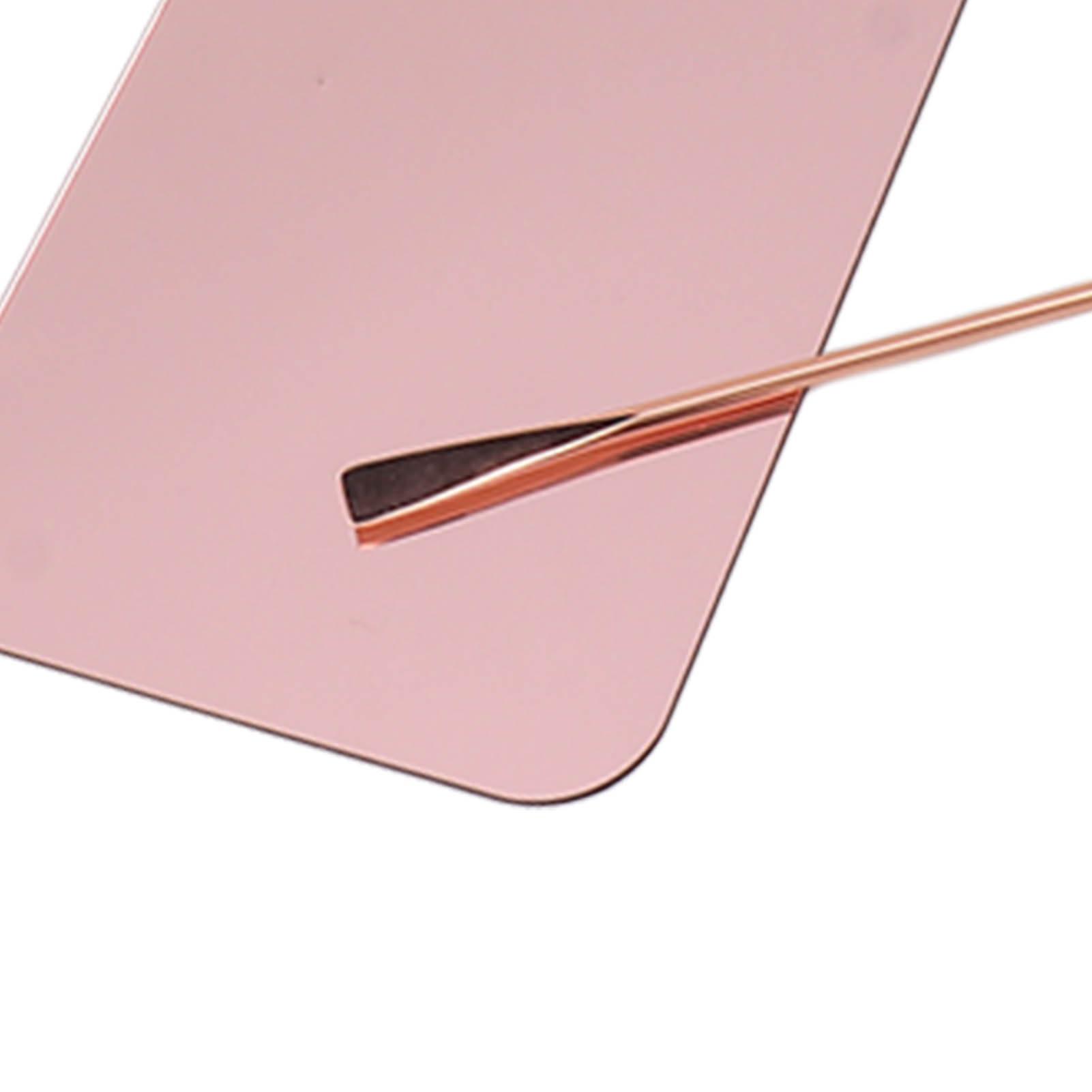 Tomotato Acrylic Cosmetic Makeup Palette, Rose Gold Makeup Mixing Tray Foundations Holder Plate Makeup Nail Art Palette for Foundations Eye Shadow Lipsticks Nail Art Beauty Salon