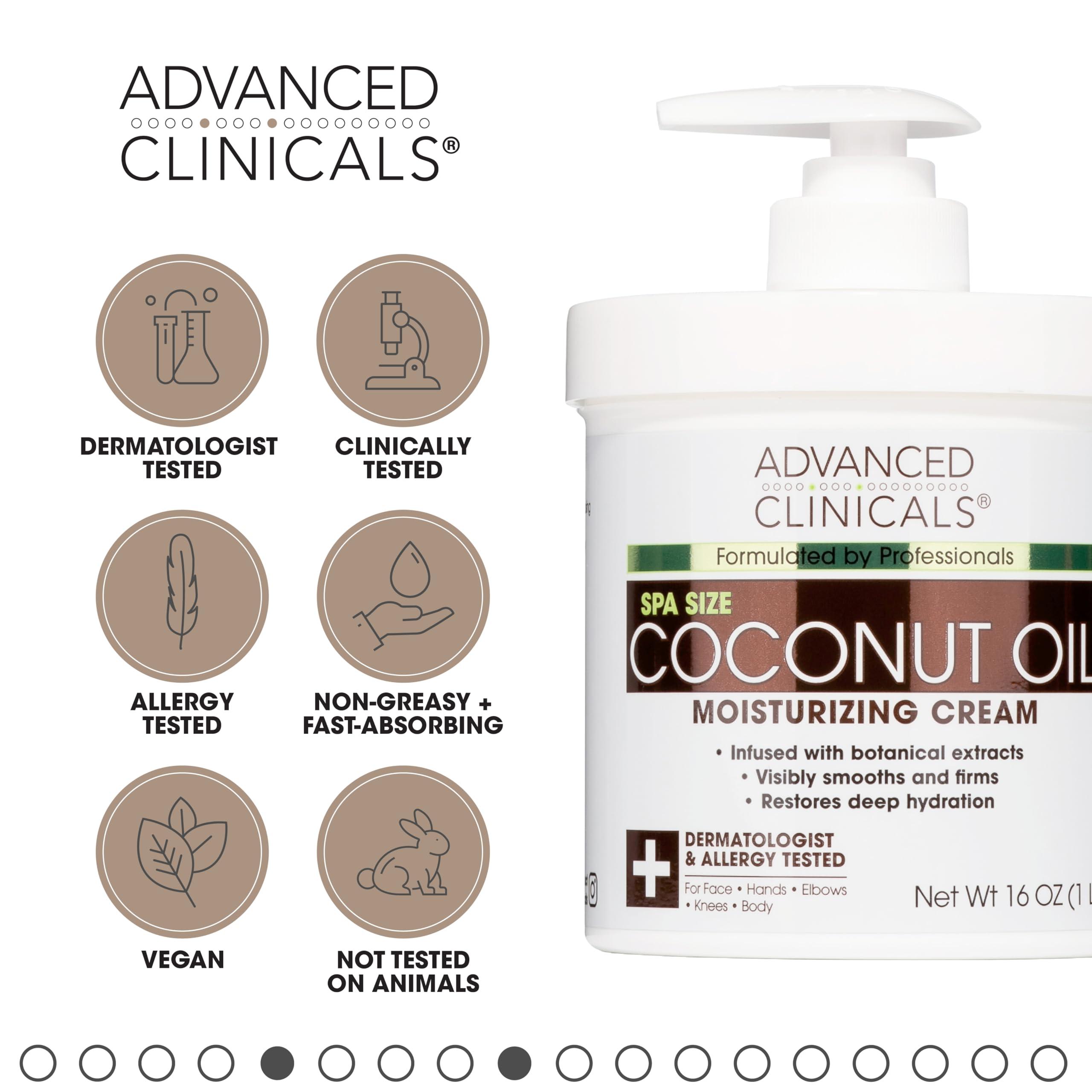 Advanced Clinicals Advanced Clinicals Retinol Body Lotion + Coconut Oil Cream 2pc Set | Moisturizer Face Lotion & Body Cream | Crepey Skin Care Treatment | Coconut Body Lotion + Retinol Cream Targets Crepe Skin, 2pc