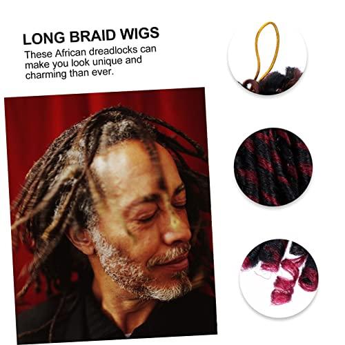 BESTOYARD BESTOYARD 3 Pcs Wig Dirty Braid African Curly Wigs bray wyatt Curly Full braiding hair black havana fake dreads wig womens wigs dread wig clothing crochet Domestic Silk (Polyester Fiber) man