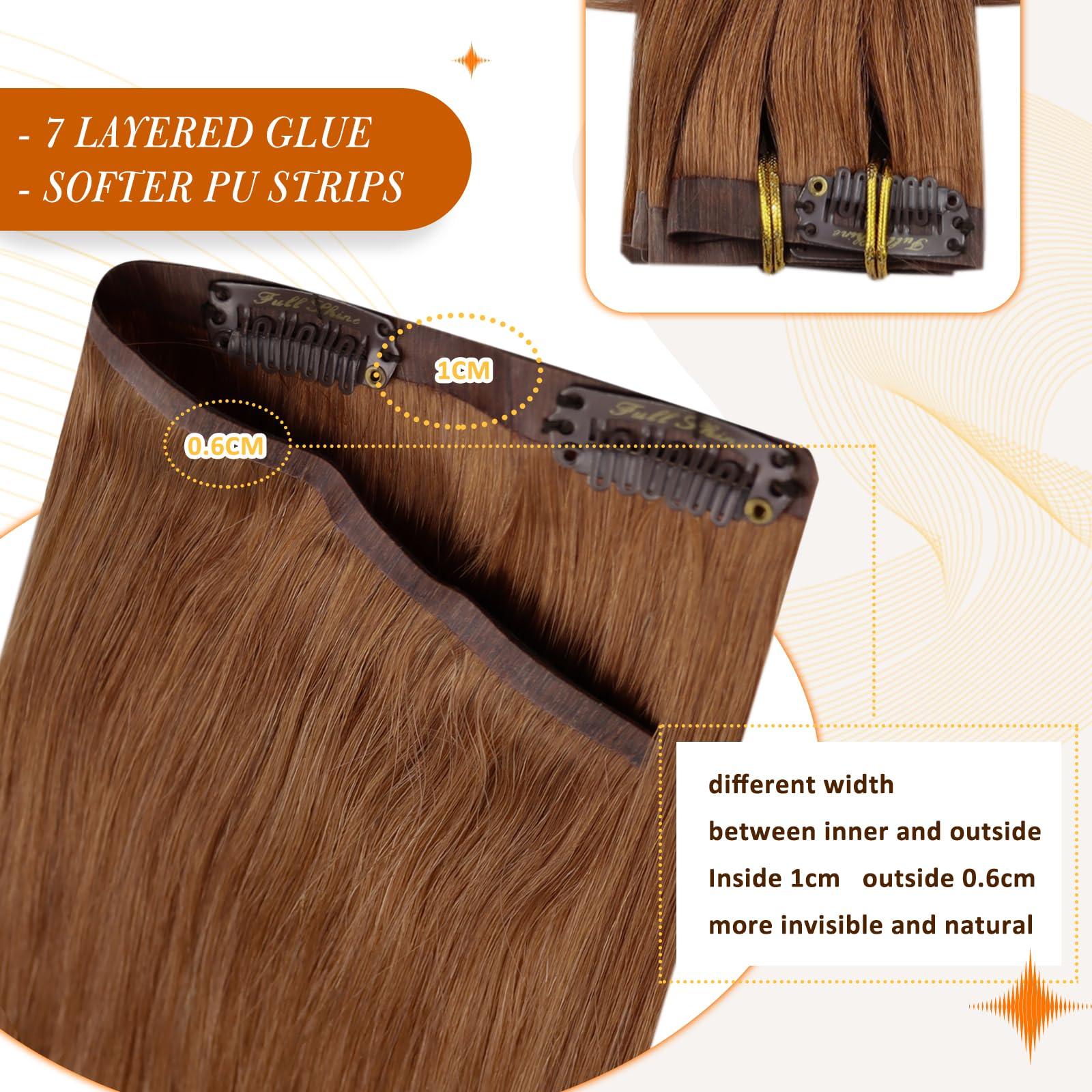 Full Shine Full Shine Seamless Clip in Hair Extensions Real Human Hair #330 8Pcs 20Inch 120g &Full Shine Seamless Clip in Hair Extensions Real Human Hair #330 8Pcs 22Inch 120g