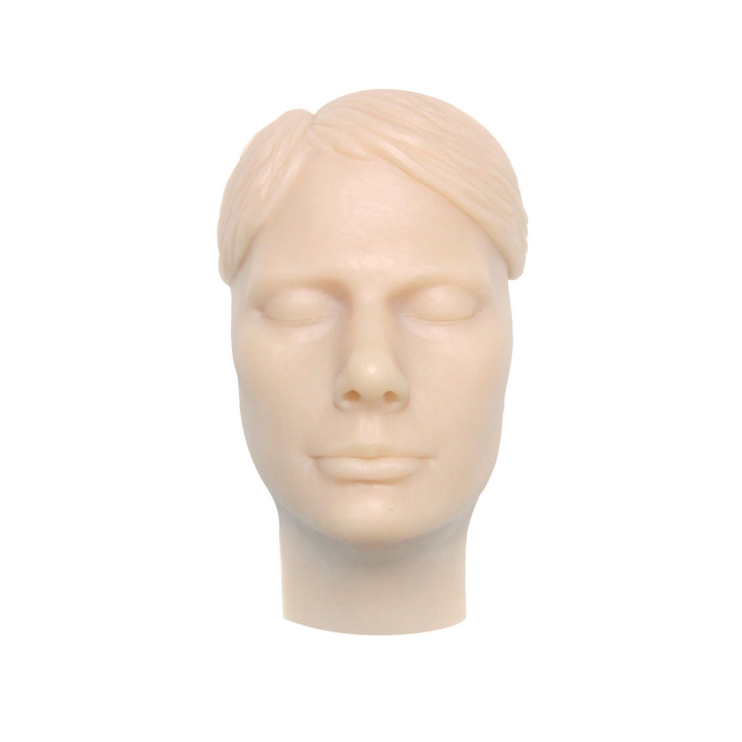JUYO VONSAN JUYO VONSAN Injection Training Mannequin Face Silicone Head Facial Injection Face Nose ModelNot TPE for Piercing Tattoo Practice Medical Student (Man Head)