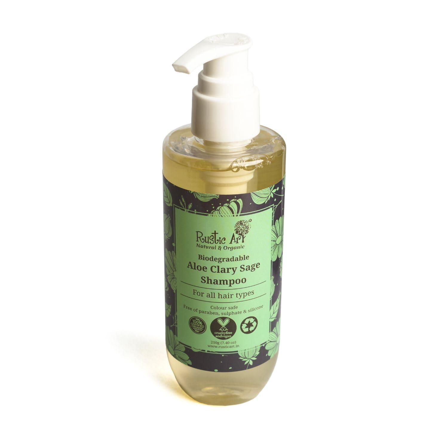 Rustic Art Rustic Art Biodegradable Shampoo | SLS & Paraben Free (Aloe Clary Sage Shampoo)
