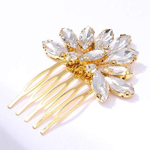 Barode Barode Bridal Wedding Hair Comb Gold Rhinestones Bride Headpieces Hair Accessories Jewelry for Women and Girls