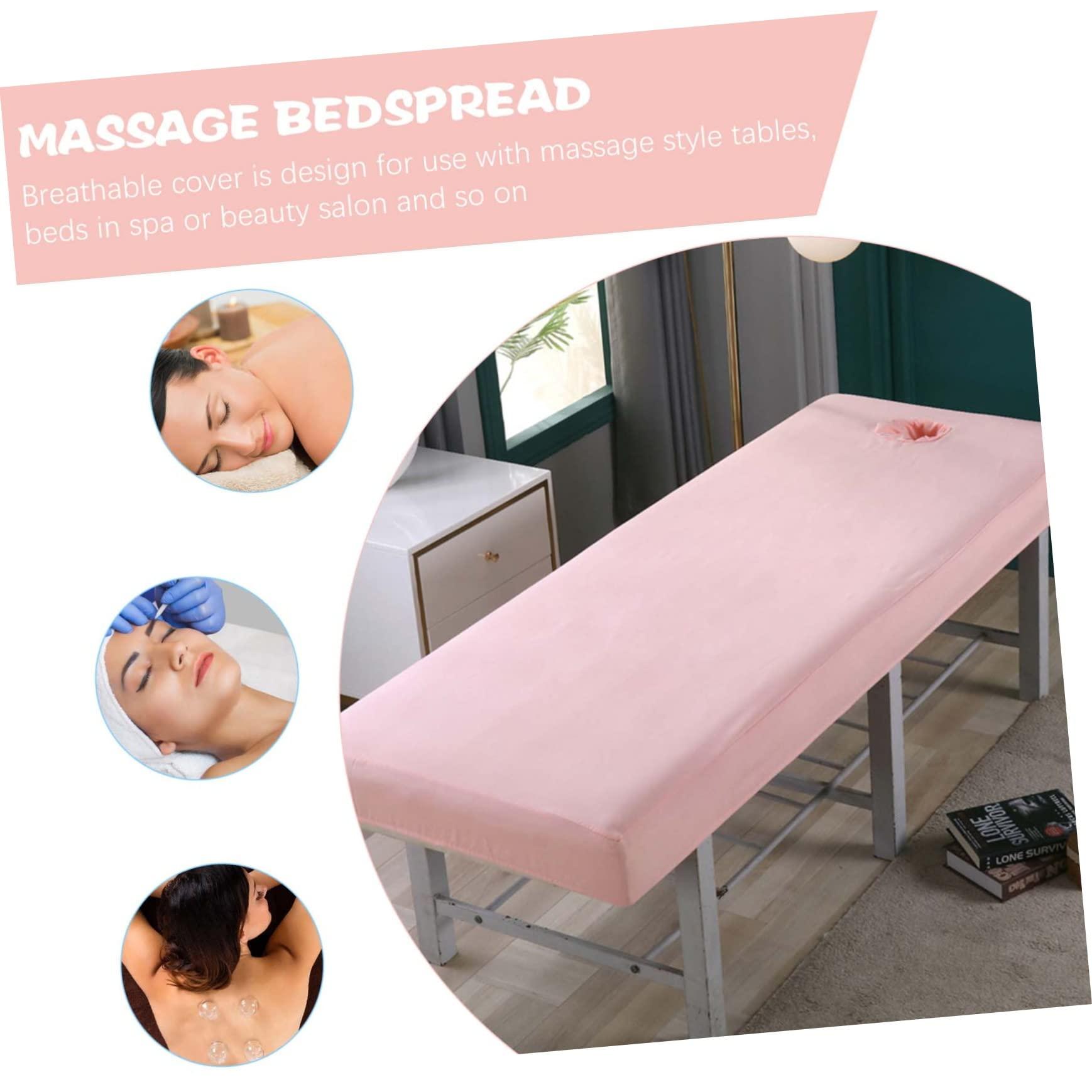 NOLITOY NOLITOY Massage Bed Cover Salon Bed Sofa Covers Table Cover for Massage Bed Stretch Sofa Cover Massage for Bed Massage Couch Cover Massage Table Blanket Pink Knitted Cotton Spa Accessories