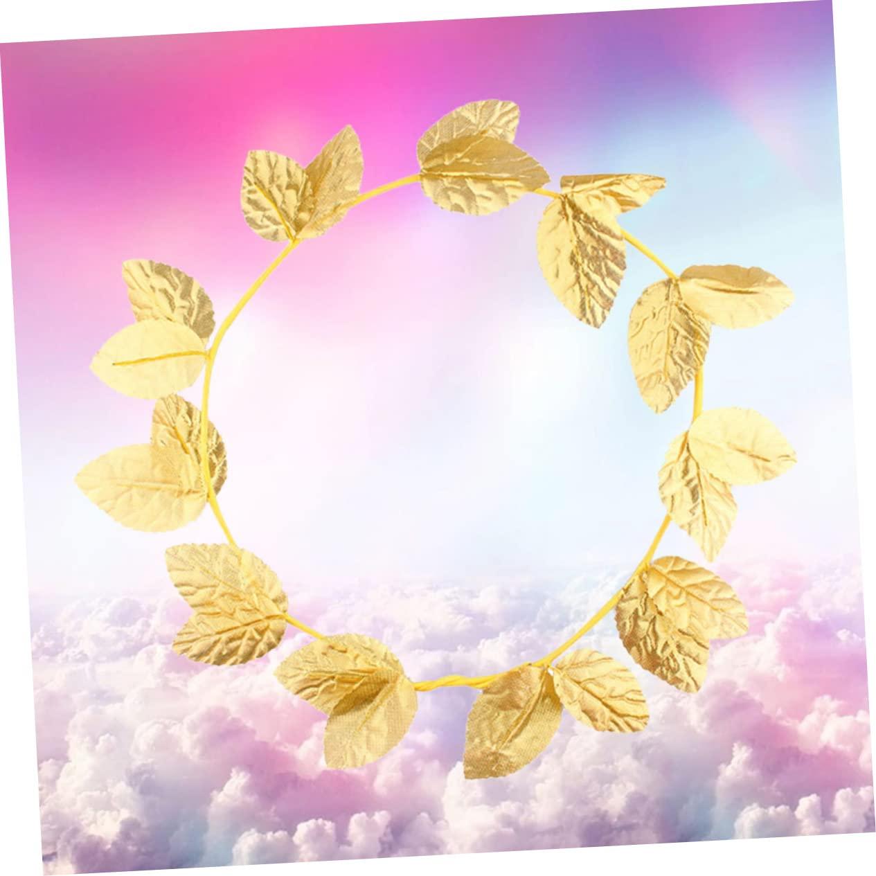 SHERCHPRY SHERCHPRY 3pcs Goddess Accessories Greek Goddess Costume Girls Leaf Ring Goddess Headpiece Leaf Head Hoop Goddess Hair Jewelry Crowns for Women Prom Headpiece Garland Tiara Gold Leaf Apparel