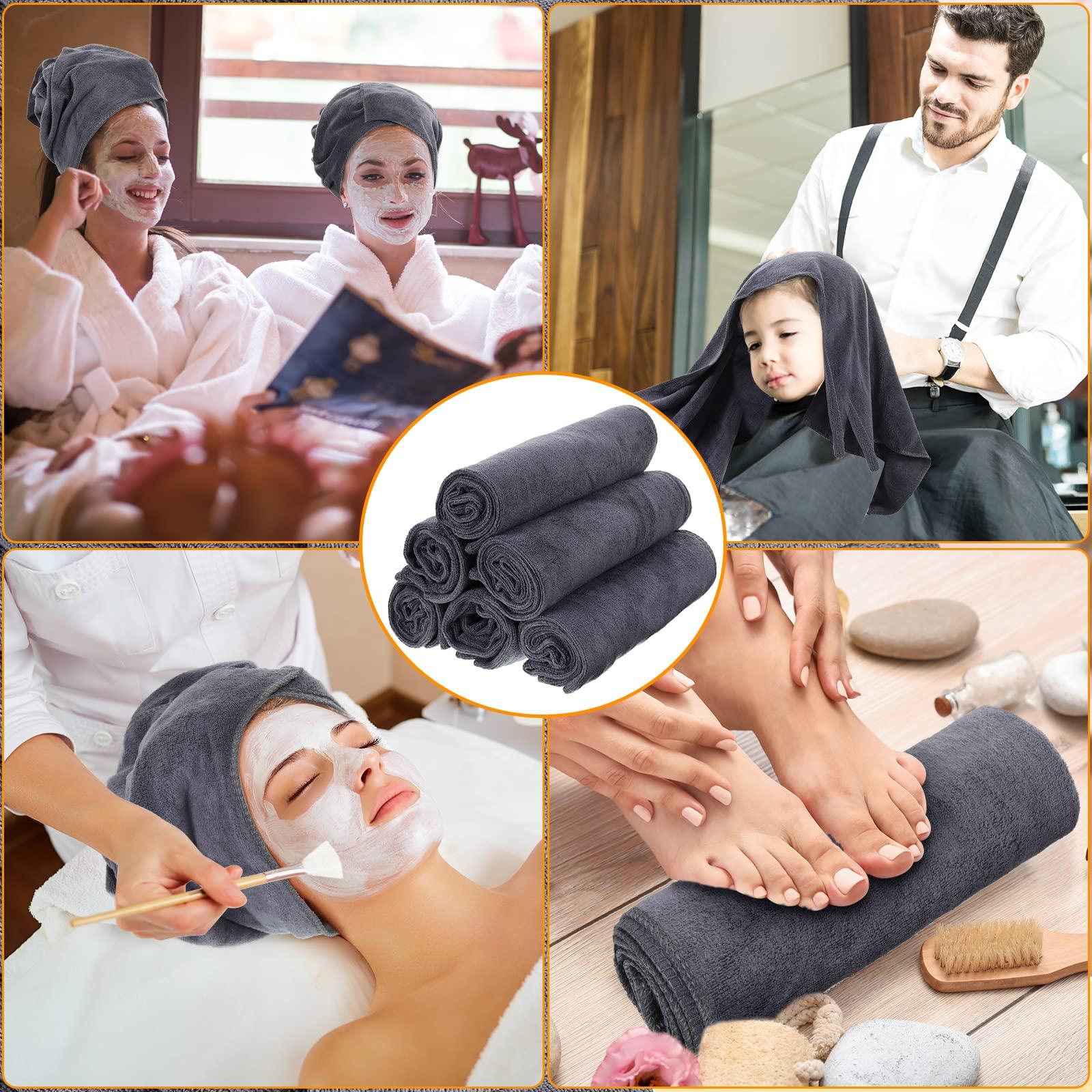 Newwiee Newwiee 72 Pack Microfiber Bleach Proof Towels Bulk for Salon 18 x 30 Inch Dry Lint Free Hair Drying Hand Towels for Hair, Gym, Bath, Spa, Shaving, Barber(Grey)