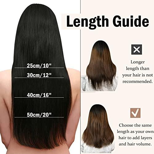 RUNATURE RUNATURE Brown Wire Human Hair Extension Straight Wire Extensions Human Hair Highlight Honey Blonde Human Hair Wire Extension Natural Hairpiece Hidden Wire Hair Extensions Fishing Line Hair Extensions