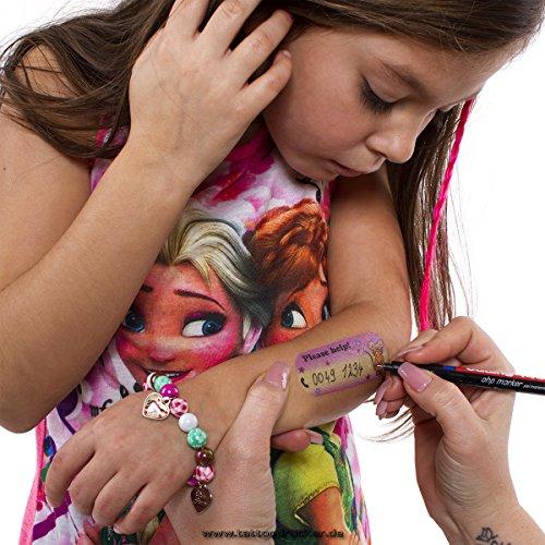 Tattoodrucker 4 x Children's Tattoo - Lost Child - Children's safety tattoo - Emergency number