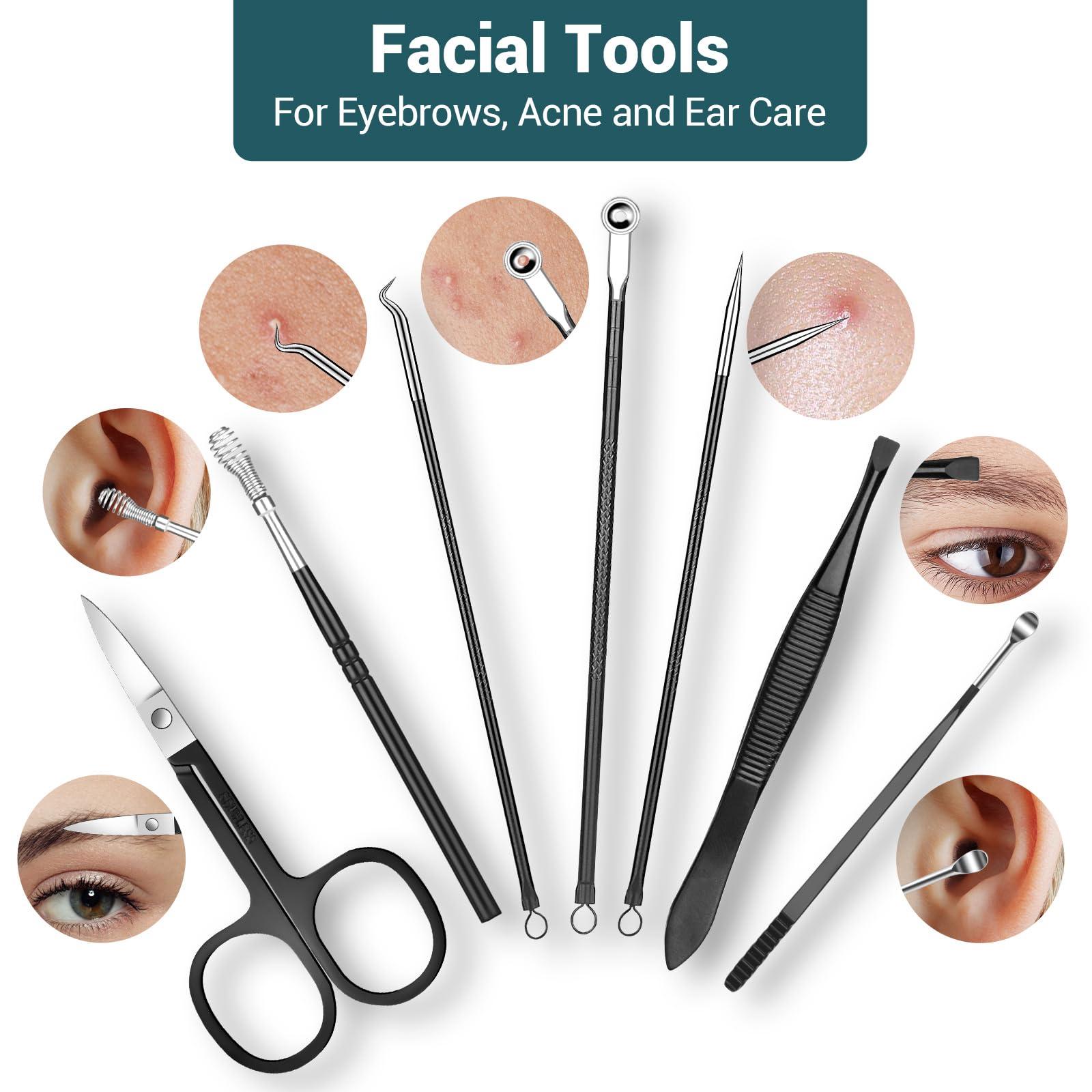 DUAIU DUAIU 12PCS Makeup Brushes Set and 18PCS Manicure Kit with Travel Bag