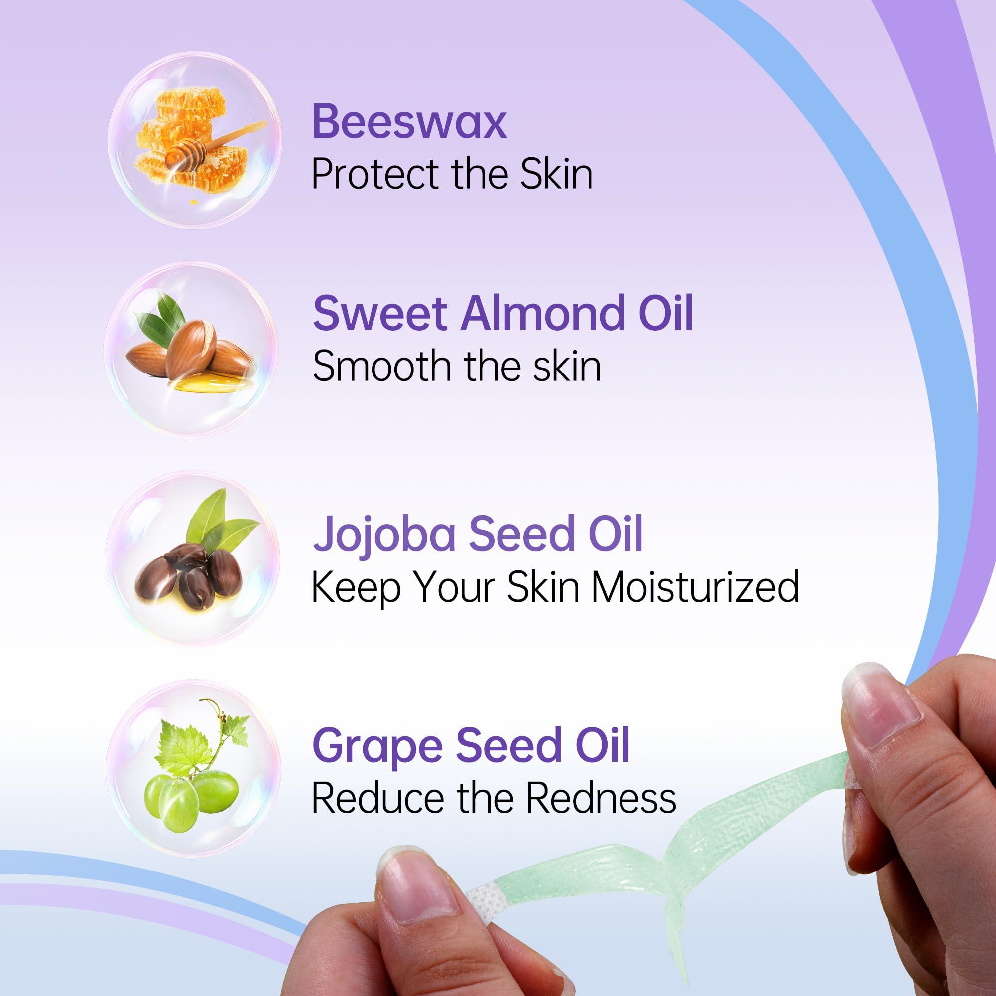 LAWINK Eyebrow Wax Strips Kit Facial Wax Strips for Hair Removal 24 Strips 4 Calming Oil Wipes Mouth waxing wax Eyebrow hair removal Facial Hair Removal for Women LAWINK (Eyebrow)