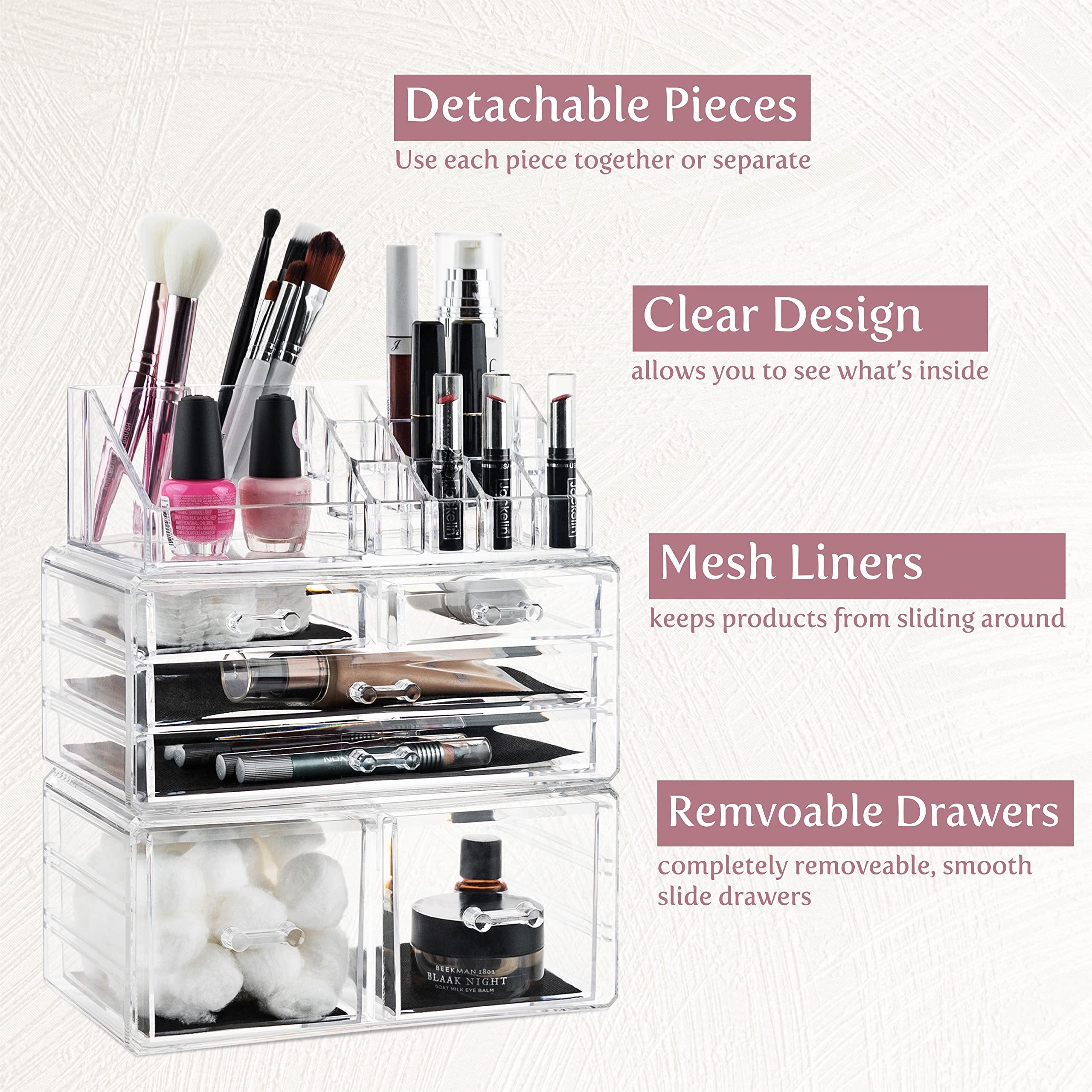 Masirs Masirs Clear Cosmetic Storage Organizer, Classy Design, Versatile, Simplifies Your Life