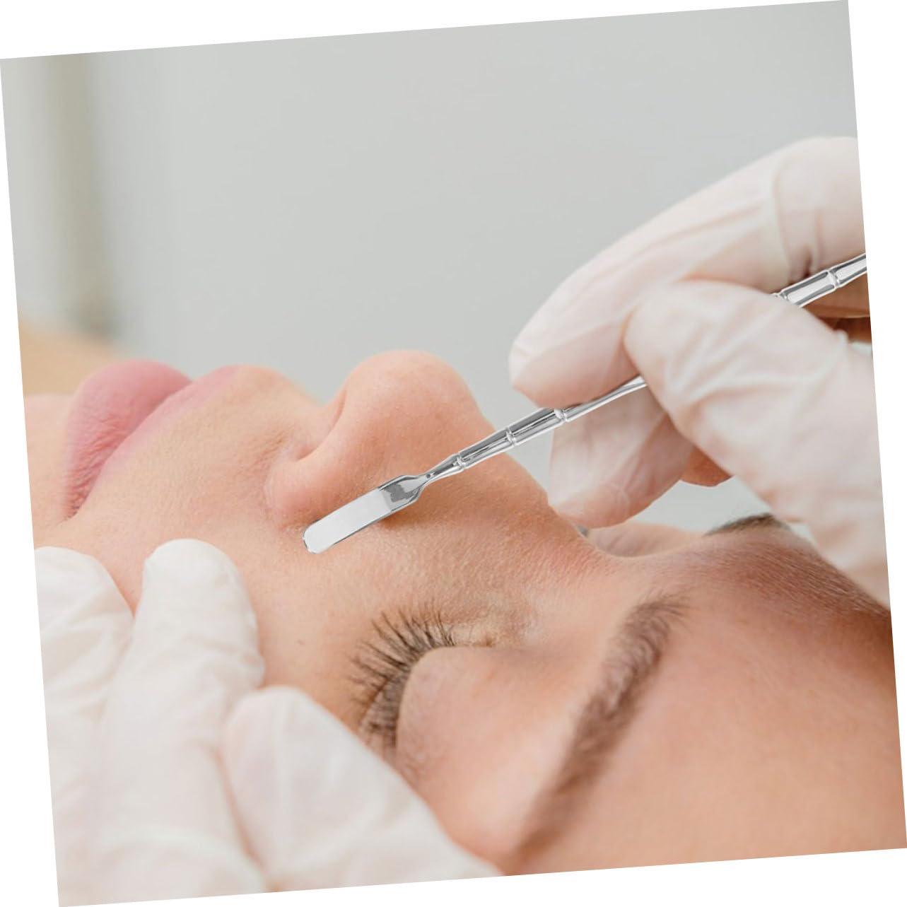 FOMIYES FOMIYES Blackhead Shovel Whitehead Cleaning Tool Blackhead Remover Pore Cleaner Kit Studs Skin Care Tools Squeegee Comedone Face Skin Care Tool Face Exfoliator Brush Stainless Steel Silver