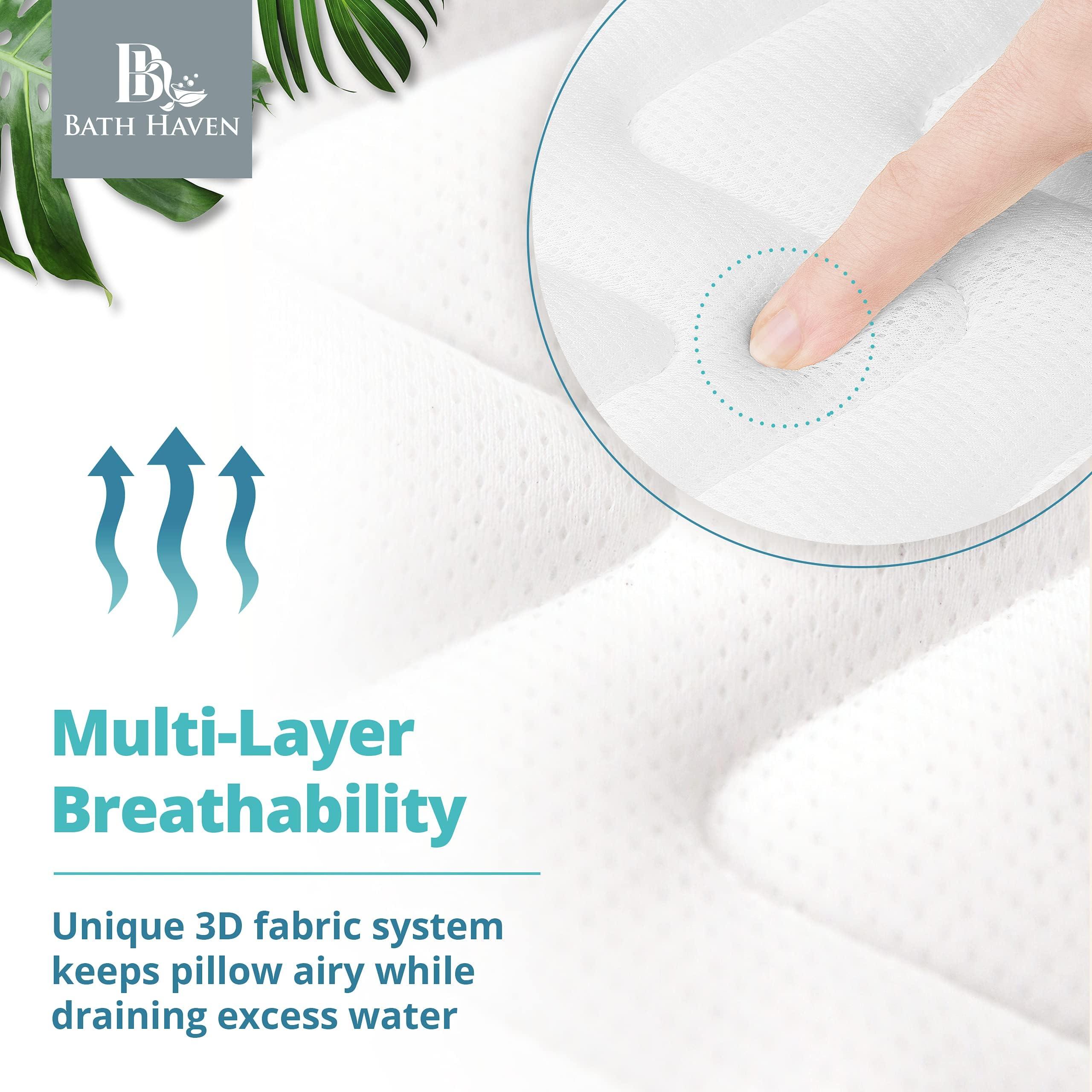 Bath Haven Bath Haven Bath Pillow for Bathtub - Full Body Mat & Cushion Headrest for Women and Men, Luxury Pillows for Neck and Back in Shower Tub or Jacuzzi - Powerful Suction Cups - Spa Accessories (Classic)