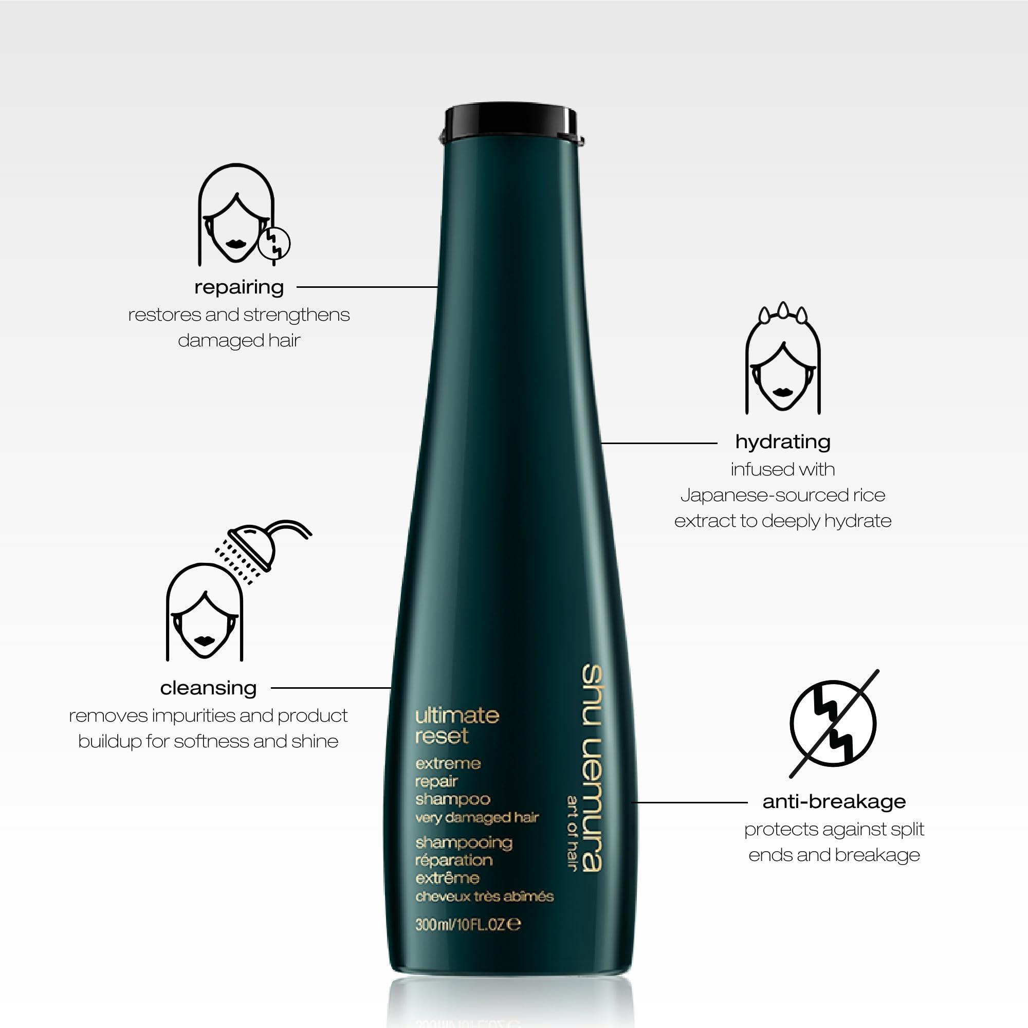 Shu Uemura Shu Uemura Ultimate Reset Extreme Repair Shampoo | Strengthens to Reduce Breakage and Split Ends | Deeply Conditions and Nourishes | With Japanese Rice Extract | For Dry and Very Damaged Hair