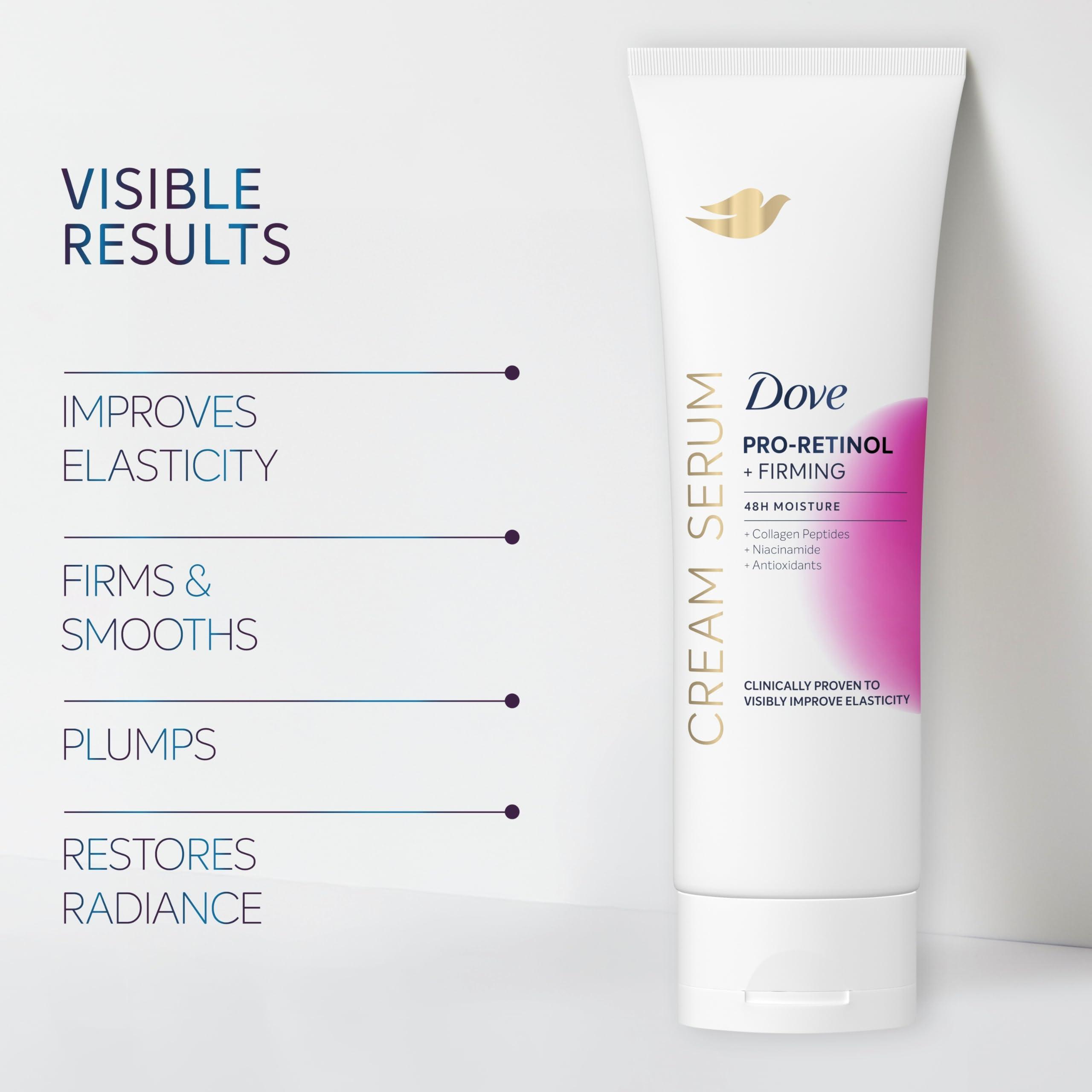 Dove Dove Body Cream Serum Pro-Retinol + Firming for Elasticity and Firmness,with Collagen Peptides, Niacinamide and Antioxidants Lotion, 8 oz