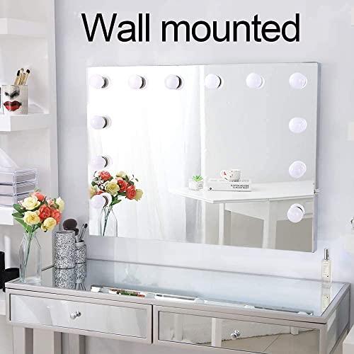 Chende Chende Hollywood Vanity Mirror with Dimmable Lights, Large Lighted Makeup Mirror with Outlet for Bedroom